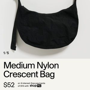 Medium Nylon crescent Bag